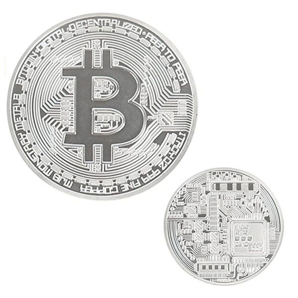 Colección de arte coleccionable de monedas de Bitcoin chapadas en oro de 100 Uds., moneda conmemorativa de oro físico con envío rápido