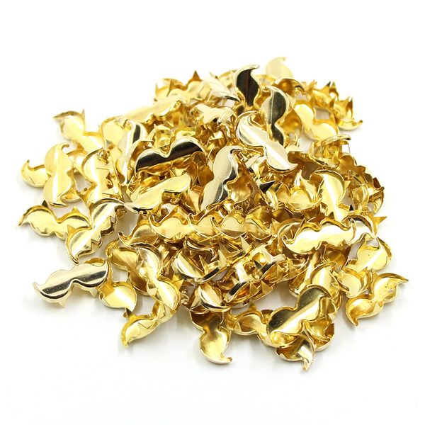 100pcs Gold Sliver Claws Studs Metal Mustache Shape Rivets Nailheads Rivet Crafts Diy pour vêtements 18 x 8 mm Pikes pour le cuir