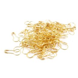 100Pcs Gold Tone Coilless Safety Pins Knitting Stitch Marker Pear Shape Bulb Gourd Calabash Shape Hangtag Pins Home Safety Pins