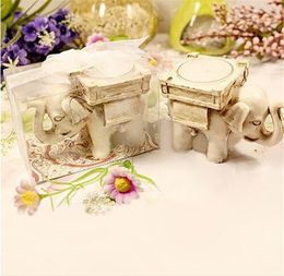 100 stcs Good Luck Elephant Tealight Holder Party Funts Wedding Givaways W/ Candle Inside Anniversary Gifts Party Table Levering