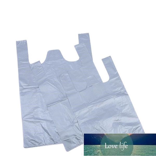 100 pcs Gris Sac En Plastique Supermarché Épicerie Jetable Grand Avec Poignée Gilet Cuisine Stockage Propre Ordures Emballage Cadeau Prix Usine Expert Conception Qualité