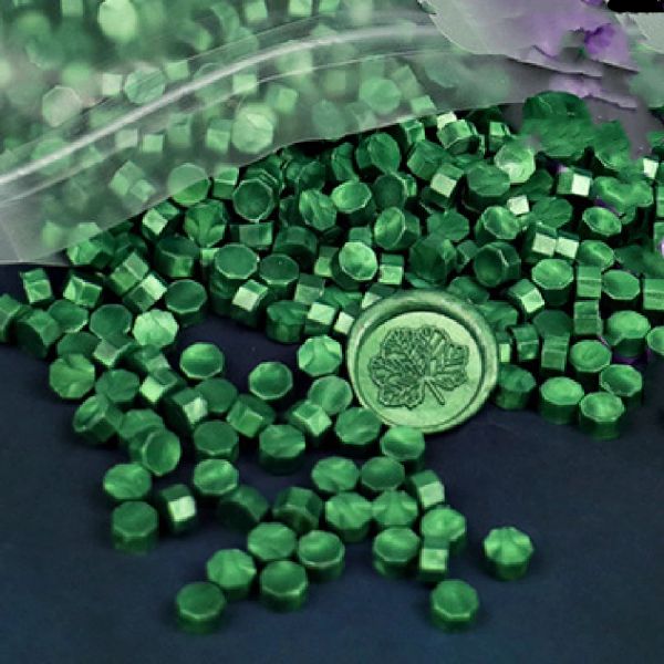 100pcs Green Series Wax Seal Bean Perles de tampon pour les outils de fabrication de tampons de tampon cire