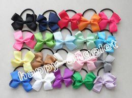 100 stks Girl Grosgrain Lint Haar Bogen Clips Bloemen Haar Bobbles Paardenstaarten Baby Hairwear Hairband Hair met Elastische Ties Accessoires PJ5201