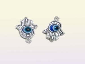 100pcs Hamsa Hand Evil Eye Kabbalah Luck Charms Colgante para joyas que fabrican pulsera 19x12mm276k9253131