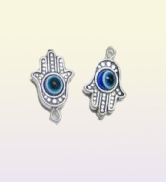 100pcs Hamsa Hand Evil Eye Kabbalah Luck Charms Colgante para joyas que fabrican pulsera 19x12mm276k33777886