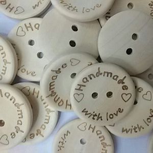 100 pièces coeur fait à la main en bois bouton couture Scrapbook bricolage décor artisanat 15 MM 20 MM