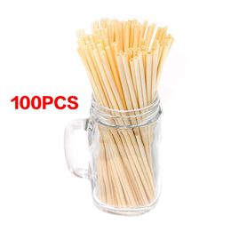 100 stks Hoge Kwaliteit Natuurlijke 20cm Tarwe Straw Biologisch afbreekbaar Milieuvriendelijk Stro Bar Keukenaccessoires Draagbaar