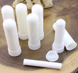 100 piezas de inhalador de inhalador aromaterapia esencial aromaterapia tubos nasales blancos inhaladores nasales en blanco vacíos para aceites esenciales CX2007298442348