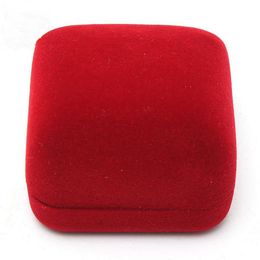 100 шт. коробка для хранения ювелирных изделий красный флок бархатная роза обручальные серьги кольцо Holder252s