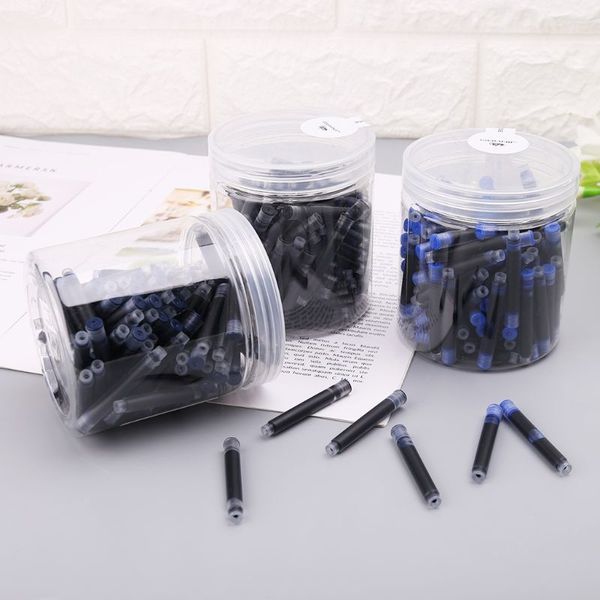 100pcs Jinhao universel noir bleu stylo plume sac d'encre cartouches 2.6mm recharges école bureau papeterie 201202