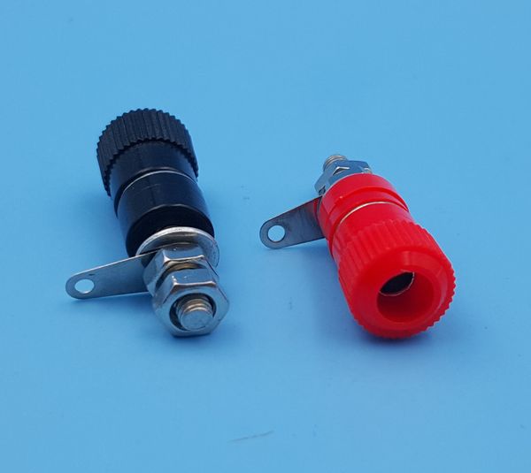 100 Uds JS-919 terminales de altavoz de postes de unión para conector tipo banana de 4mm rojo y negro cada 5