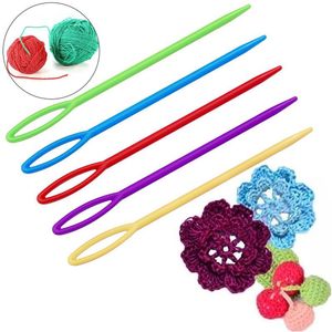 100pcs Tricoting aiguilles de couleur mélangée crochet crochets de 5,5 cm / 7 cm / 9 cm / 15 cm d'aiguilles à tricot en plastique Set Punch aiguille à aiguille outil de tissage de bricolage