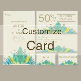 100 stcs Kraft Aangepaste zakelijke bruiloft uitnodiging briefpapier coupon Bookmark White Card Greeting 240328