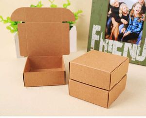 100 stks Kraft Gift Verpakking Kartonnen Document Doos, Kleine Natuurlijke Handgemaakte Zeep Kraft Craft Box, Kraft Carton Papierbox 211014