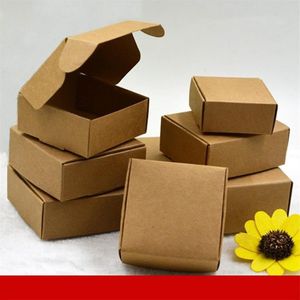 Caja de papel Kraft para dulces, caja pequeña de embalaje de papel de cartón, manualidad para regalo, embalaje de jabón hecho a mano, 100 Uds.