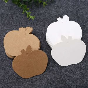 100pcs Kraft Paper Tags Apple Shape Cardbord Card Card Gift Pack