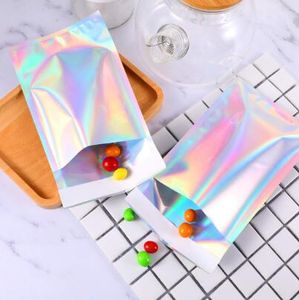 100 stks laser zelf afdichting plastic enveloppen mailing opbergtassen holografische geschenk sieraden poly zelfklevende koerier verpakking tassen