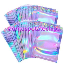 100 stks Wimpers Verpakking Dozen Idee Holografische Laser Zip Lock Party Favor Bag Wimpers Lash Lege 52273n