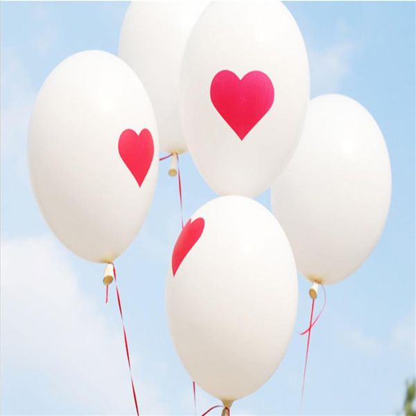 100 pièces Latex rouge coeur ballons rond ballon fête mariage décorations joyeux anniversaire anniversaire décor 12 pouces210i