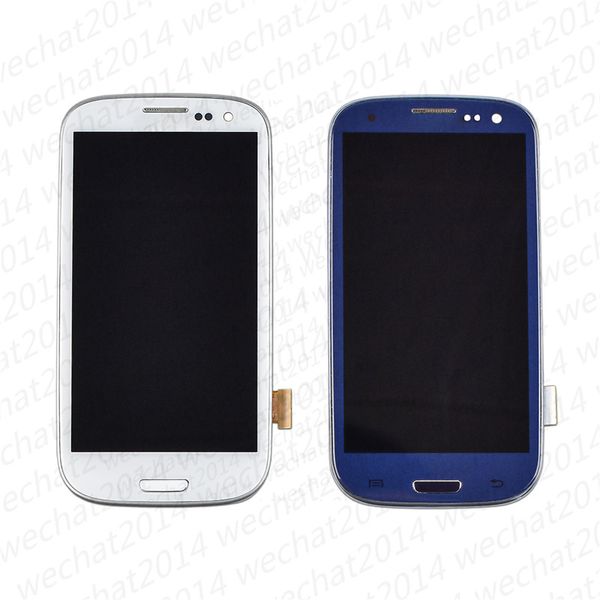 100 piezas de pantalla LCD de montaje de digitalizador con pantalla táctil piezas de repuesto para Samsung Galaxy S3 i9300 S4 i9500 S5 i9600 G900 con marco