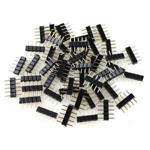 100pcs LED Connecteur Adaptateur 4Pin 5 Broches Aiguille Mâle Accessoires D'éclairage Type Double 4-Pin RGB/ 5-Pin RGBW Connecteurs Pour 3528 5050 Leds Bande Blanc Noir