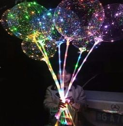 100pcs LED Light Bobo Bobo Balloon Fiest Decoración con 315 pulgadas 3M String Christmas Halloween Decoración de cumpleaños Globos1897274