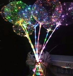 100 stks LED Licht Bobo Ballon Feestdecoratie Met 315 Inch Stok 3 M String Kerst Halloween Verjaardag Decor Balloons1412465