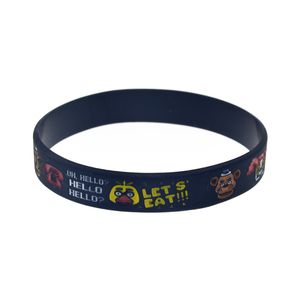 100PCS Let is Eat Pulsera de goma de silicona Logotipo de dibujos animados Decoración Banda de regalo Tamaño adulto Negro