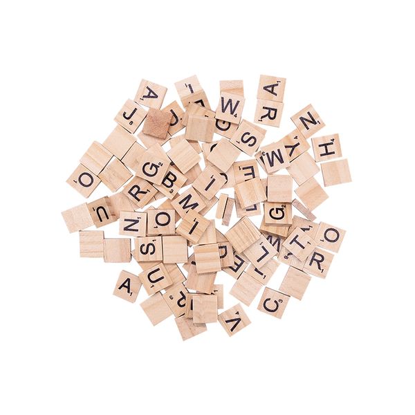 100pcs lettres en bois anglais numéro d'alphabet embellissements digtal pour l'artisanat des mots anglais