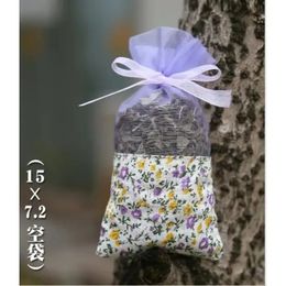 100 piezas púrpura claro pequeña flor floral bolsa armario bolsita malla bolsa de tela de algodón aromaterapia para coche personalizado 231226