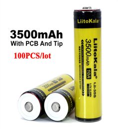 100 pièces Liitokala Lii35S protégé 18650 3400mAh batterie Lilon Rechargeable avec 2MOS PCB 37V pour Flashlight5749153