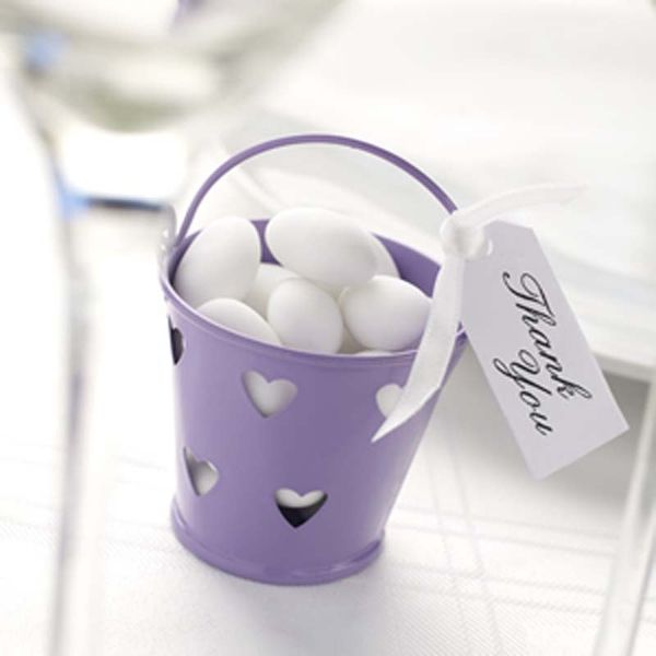 100pcs lilas coeur mini seaux d'étain faveurs de mariage mignon fer seau bonbons emballage événement table décor fournitures anniversaire bébé douche faveurs