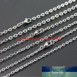 100pcs / lot 1 5 2 mm de large entier en vrac ton argent en acier inoxydable soudure forte chaîne croisée mince collier de bricolage pour hommes J19264C