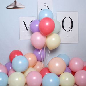 100 stcs/lot 10 inch geassorteerde kleur macaron latex ballonnen feestdecoratie pastel snoep helium ballon bruiloft verjaardag baby shower decor cadeau lucht globos hy0257