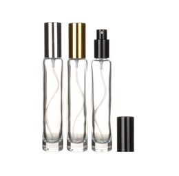 100 stks / partij 10 ml parfumflessen helder dikke glazen spuitflessen met aluminium verstuiver lege cosmetische behuizing voor reizen gebruik SN5230