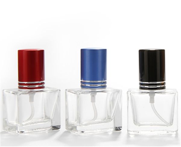 Atomiseur de parfum carré rechargeable de 10ML, flacon vide en verre Transparent, conteneur de pulvérisation, 100 pièces/lot