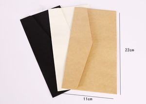 100 unids/lote 11*22 cm sobres Kraft sobres de papel Retro clásico europeo sobres en blanco tarjeta de invitación de fiesta de boda