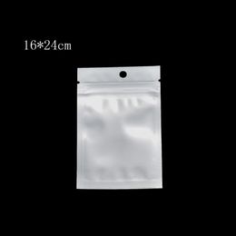 100pcs / lot 16 24cm clair avant poly paquet d'épicerie fermeture à glissière sacs de poche transparent fermeture à glissière en plastique sac d'emballage auto-scellant avec Ha190i