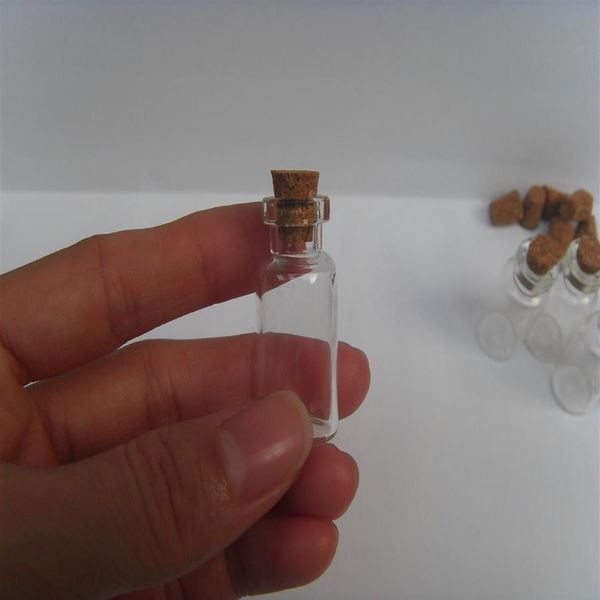 100pcs / lot 16 35mm Clear Tiny small vails 3ml bouteilles en verre avec bouchons 7mm ouverture idéale pour souhaiter des pièces d'artisanat de mariage decor293K