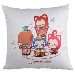 100pcs / lot 16x16 pouces carré personnalisé sublimation polyester satin taie d'oreiller housse de coussin pour la décoration promotion2408