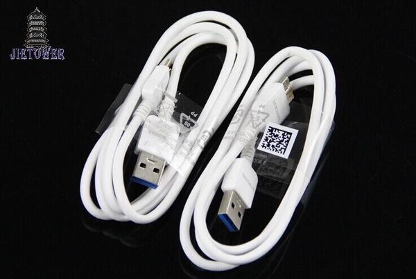 100pcs / lot 1m Micro B USB 3.0 Cable de carga de sincronización de datos para Samsung Galaxy Note 3 S5 i9600 N900 N9000 N9006 N9002 N9008 Blanco