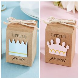 100PCS / LOT 2016 Baby Shower Favors of Little Prince Kraft Favor Boxes Pour la boîte de cadeau de fête d'anniversaire de bébé et la décoration de bébé candy3275