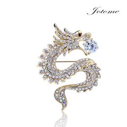 100 stks / partij 2017 Factory Direct Sale Aziatische Mascotte Dragon Clear Crystal AB en White Rhinestone Animal Broche