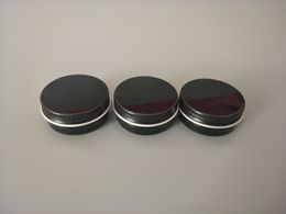 Free shipping 100pcs/lot 20g Black Aluminum Cream Jar Pot Nail Art Makeup Lip 20ml black Cosmetic Metal Tin Containers