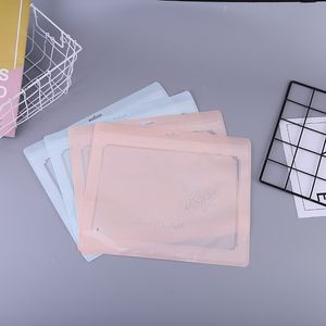 100 stks / partij 31 * 26 cm wit en roze ondergoed ritssluiting verpakking tassen helder op de voorkant sjaal verpakking opbergtas platte bodem
