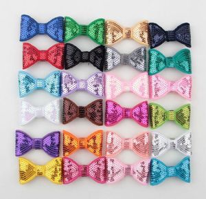 100pcs / lot 32 Couleur 2 pouces Petit Glitter Broderied Broderied Bords Enfants Boutique Cheveux Bow Cheveux Chaussures Cheveux Accessoires pour cheveux