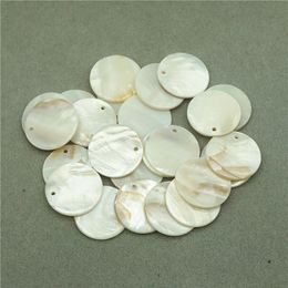 100pcs / lot 35MM perles rondes en coquillage blanc naturel pour bijoux boucles d'oreilles faisant des perles de coquillage en vrac avec trou bijoux à bricoler soi-même Findings271A
