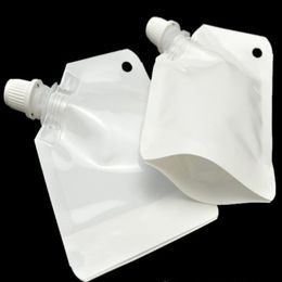 100 stks/partij 50 ml Stand Up Drinken Pakket zakken Transparant Steenbolk Zak Wit zilver Pouch Zakken Voor Drank Melk