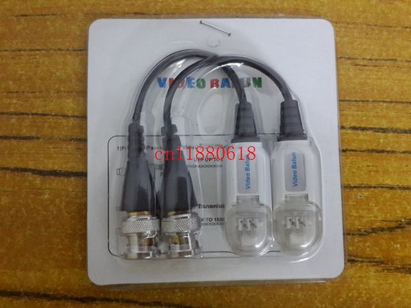 100 unids/lote (50 pares) envío gratis un solo canal pasivo Video Balun impermeable UTP transceptor BNC cable macho