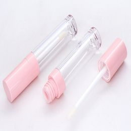 100 stks / partij 6.5 ml roze lege lippenstift buizen lip glanzend buizen duidelijke flessen eyeliner mascara container